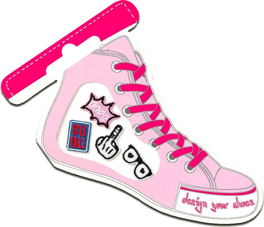 Schuh Oops Comic - Aufnäher, Bügelbild, Aufbügler, Applikationen, Patches, Flicken, Zum Aufbügeln, Größe: Verschiedene Größen