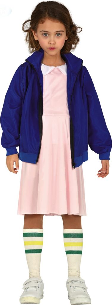 Film Mädchen Outift Halloween Look 80er Jahre Kostüm Telepathisch Vintage Schick Party Look Retro Inspiration Pink Blau Grusel Abenteuer Szenerie...