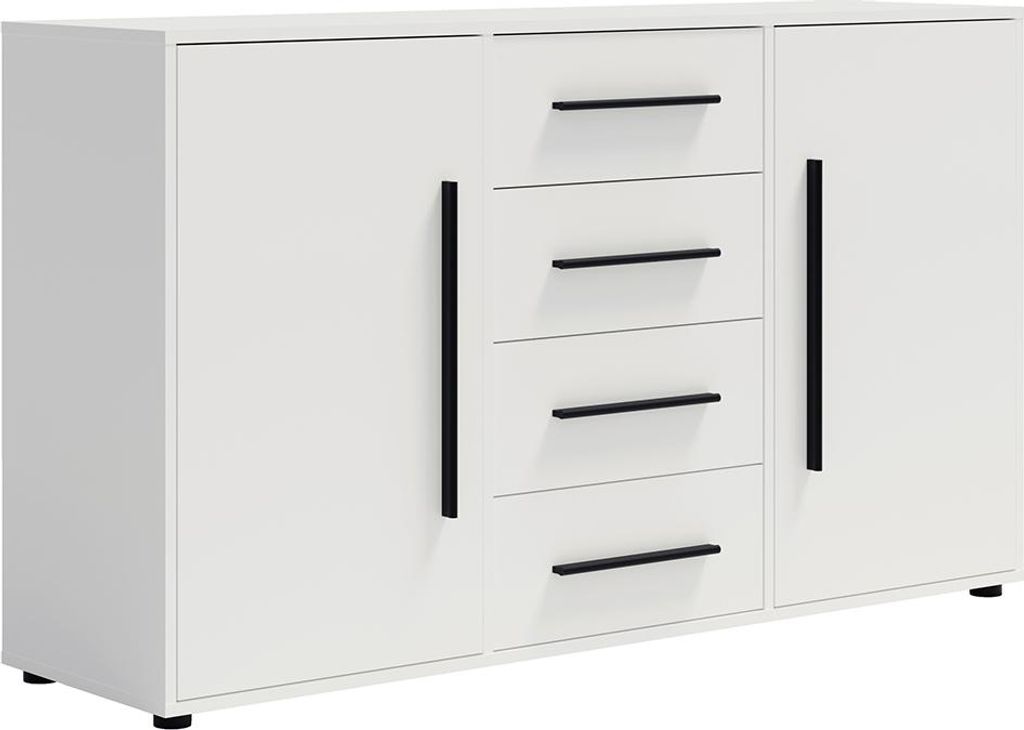 Wohnzimmer Sideboard mit 150 cm Breite, weiß matt mit Produktbild 
