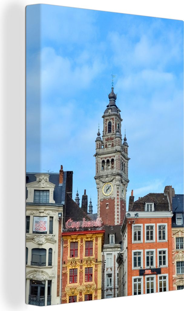 OneMillionCanvasses - Leinwandbilder - 90x140 cm, Der Glockenturm der Handelskammer in Lille, Wandbilder Kunstdruck Wanddekoration - Wandschmucke...