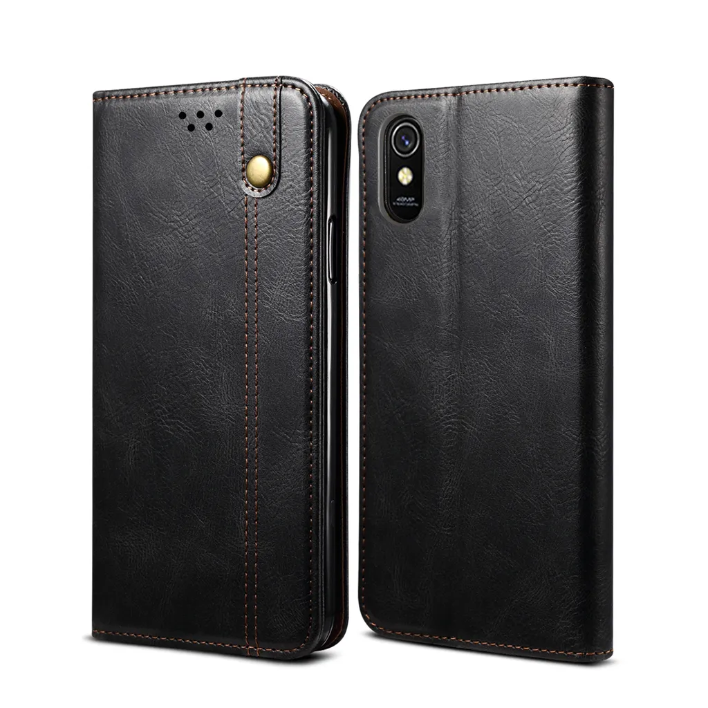 Custodia Protettiva Xiaomi Redmi 9A: Cover a Libro Nera Porta Carte