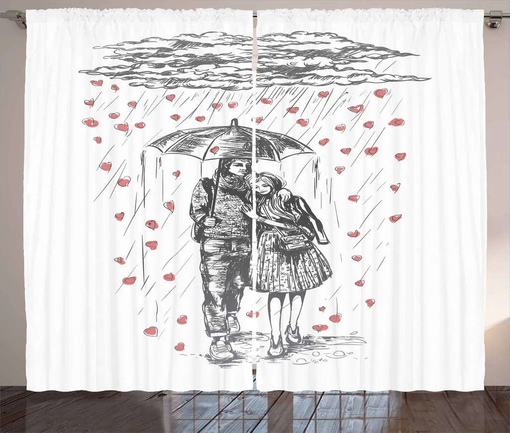 ABAKUHAUS Freund Tenda rustica, coppie in un giorno piovoso, soggiorno Tenda universale con passanti e ganci, 280 x 175 cm, grigio antracite bianco