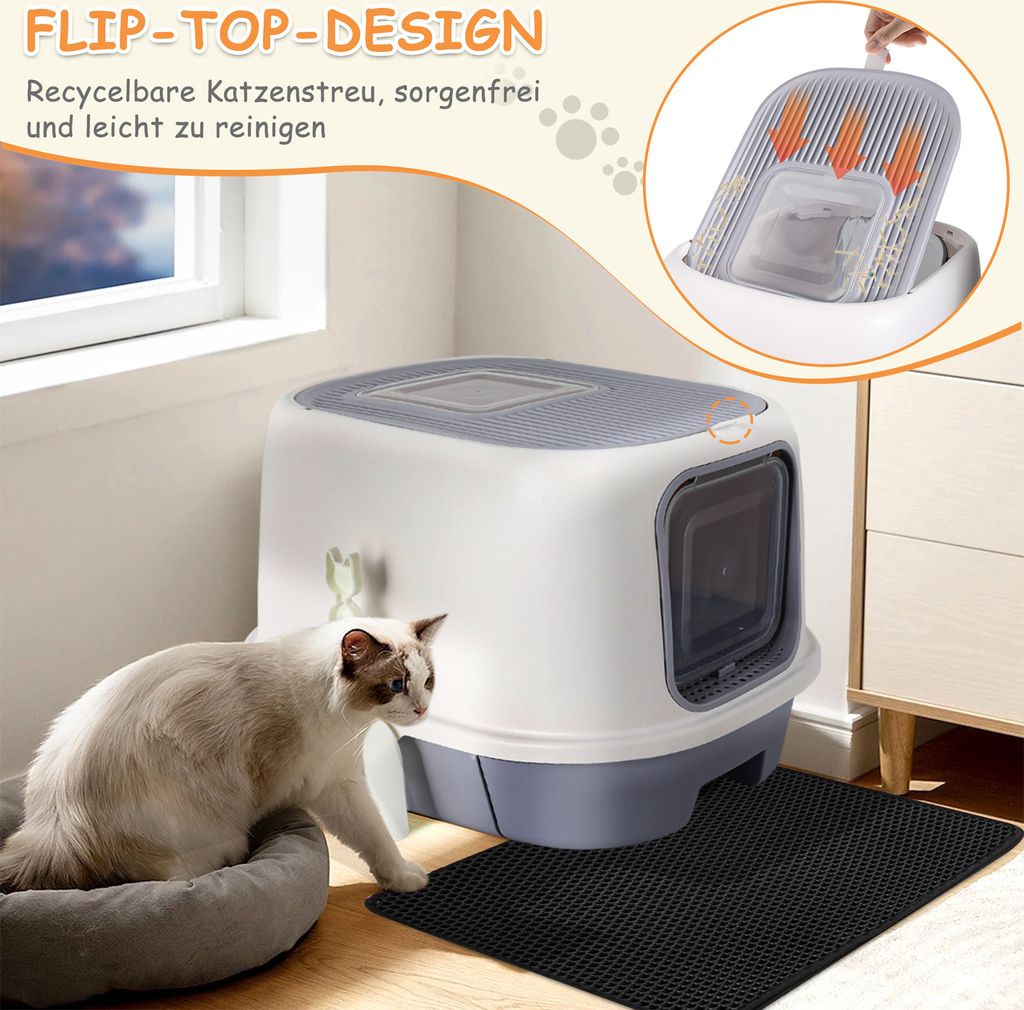 Freetoo Katzenklo, Katzentoilette mit ausziehbarer Schale, Produktbild 4