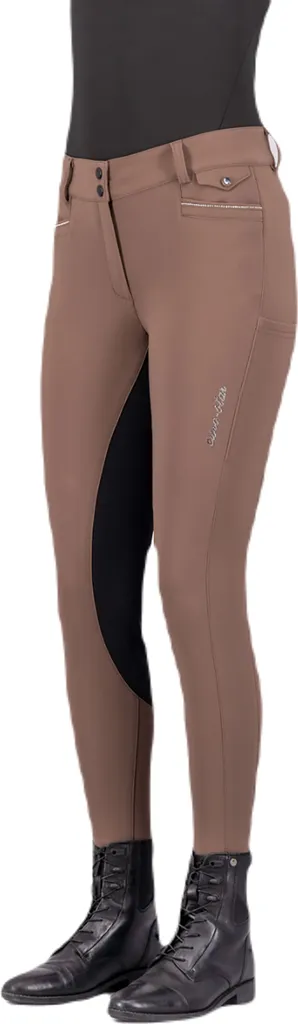Pantalon équitation femme Euro-Star ESArielle avec grip complet caramel