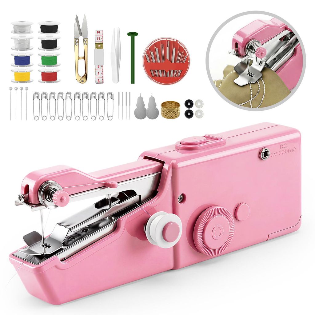 Handnähmaschine Mini, Tragbar & Einfach zu bedienen, Elektrisch für Anfänger, Perfekt für Stoff, Kleidung & DIY Projekte