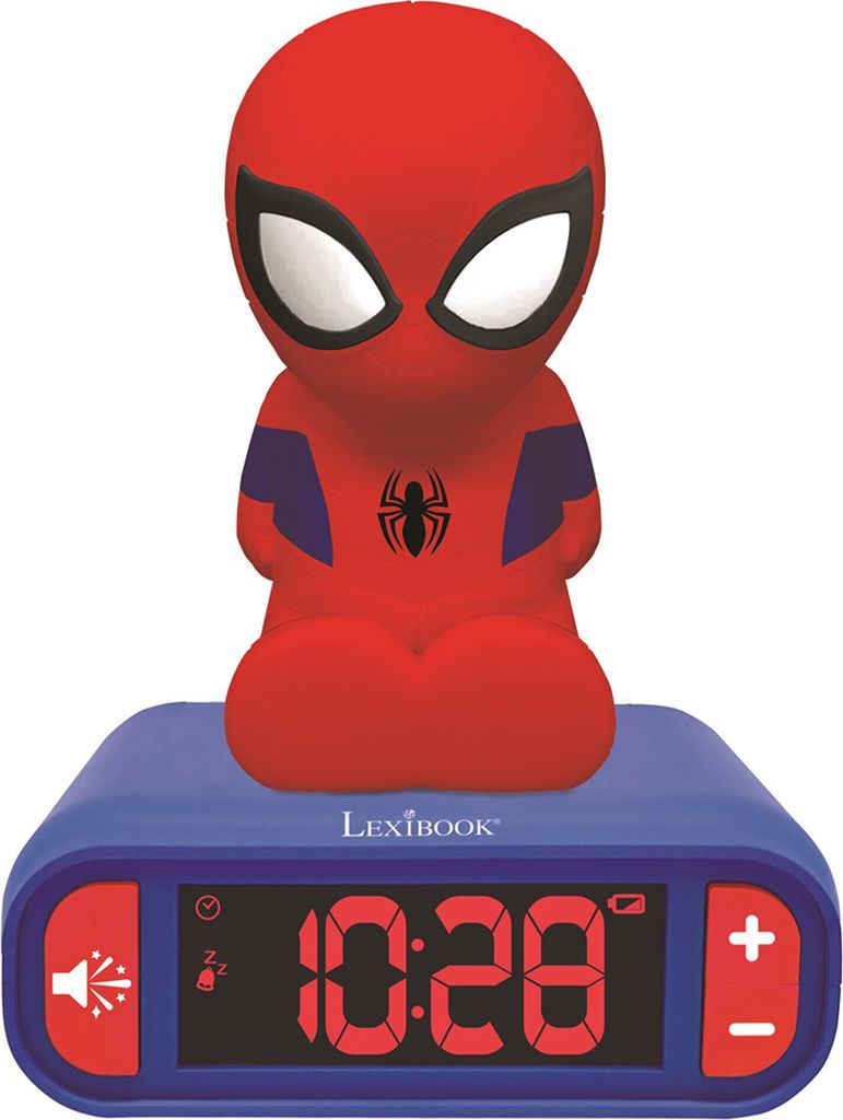 Lexibook Alarm Clock with Night Light 3D design SpiderMan and sound effects (RL800SP) (RL800SP)