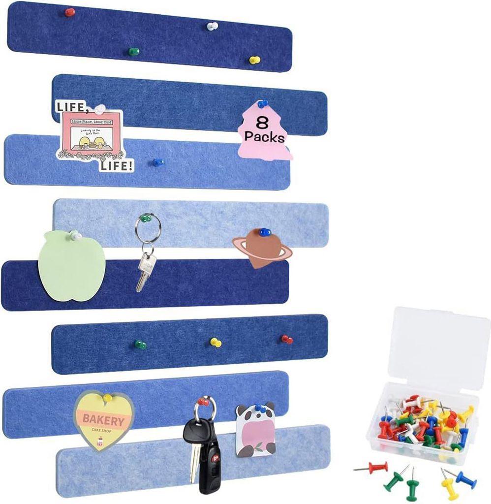 8Pcs Filz Nachricht Streifen Selbst Klebe DIY Bulletin Board Pin 35 Reißzwecken Schule Zu Hause Wand Dekor Aufkleber