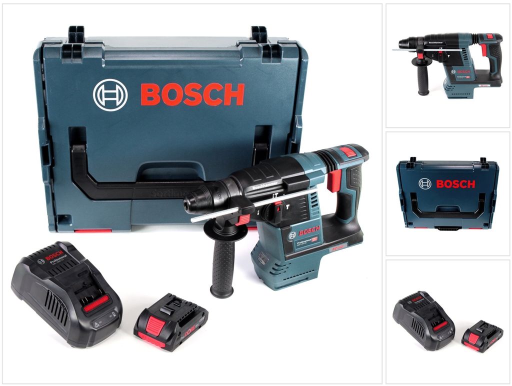 Bosch GBH 18V-26 Akku Bohrhammer 18V 2,6J SDS plus Brushless + 1x ProCORE Akku 4,0Ah + Ladegerät + L-Boxx