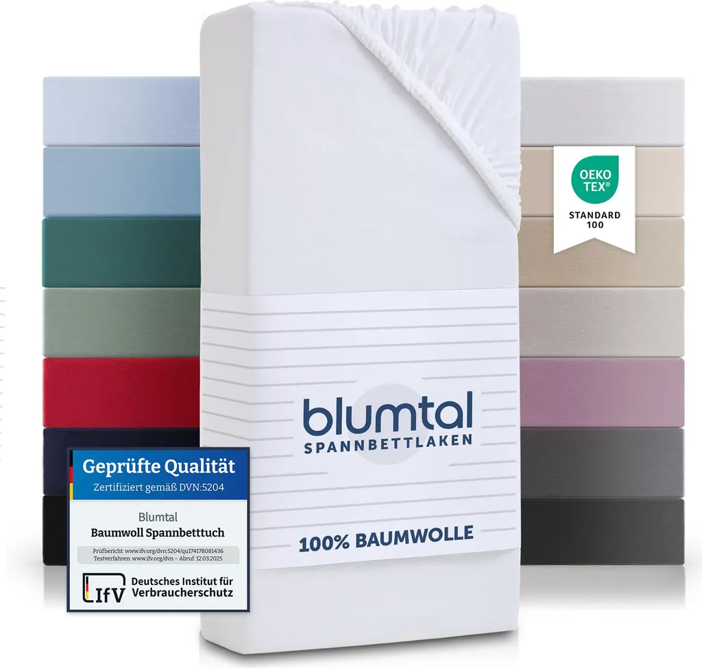 Basta Lottare col Letto! Lenzuolo Blumtal 135x190 Jersey Bianco