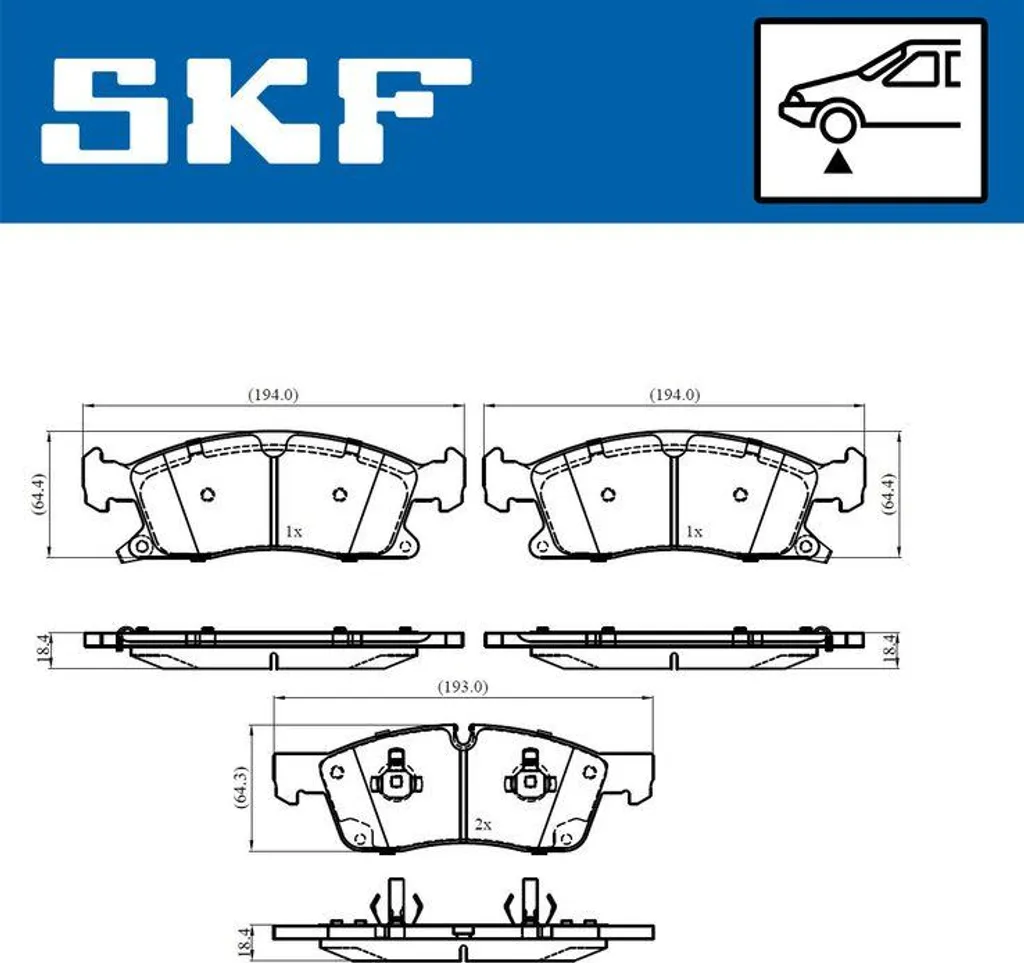 Plaquettes de Frein à Disque Haute Qualité pour Cherokee SKF VKBP 80639