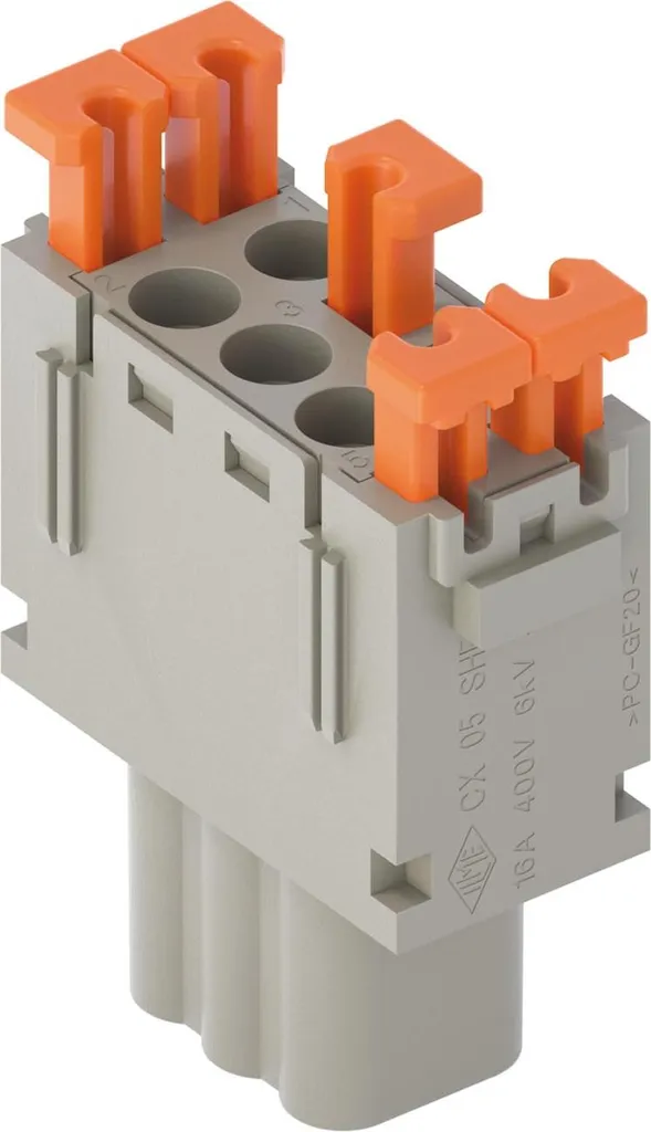 Insert de connecteur femelle 5 pôles 16A CX 05 SHF raccord à ressort