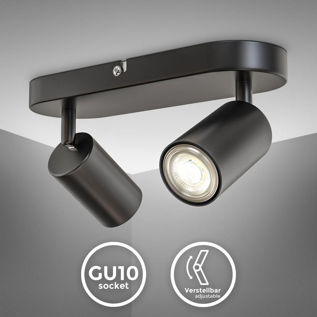 LED bodové světlo otočné retro černé GU10 stropní svítidlo Obrázek produktu 