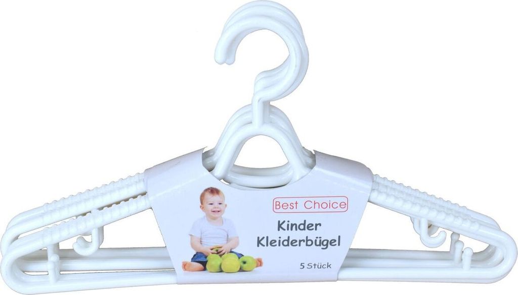 Kinder-Kleiderbügel 5 Stück 27,5cm blau, rosa oder weiß mit Produktbild 