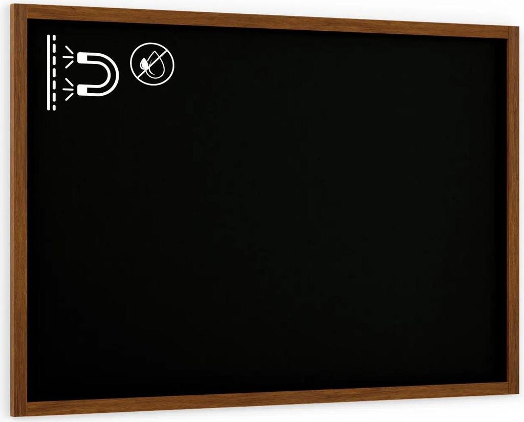 Schwarze magnetische Kreidetafel mit Holzrahmen 150x100cm Produktbild 