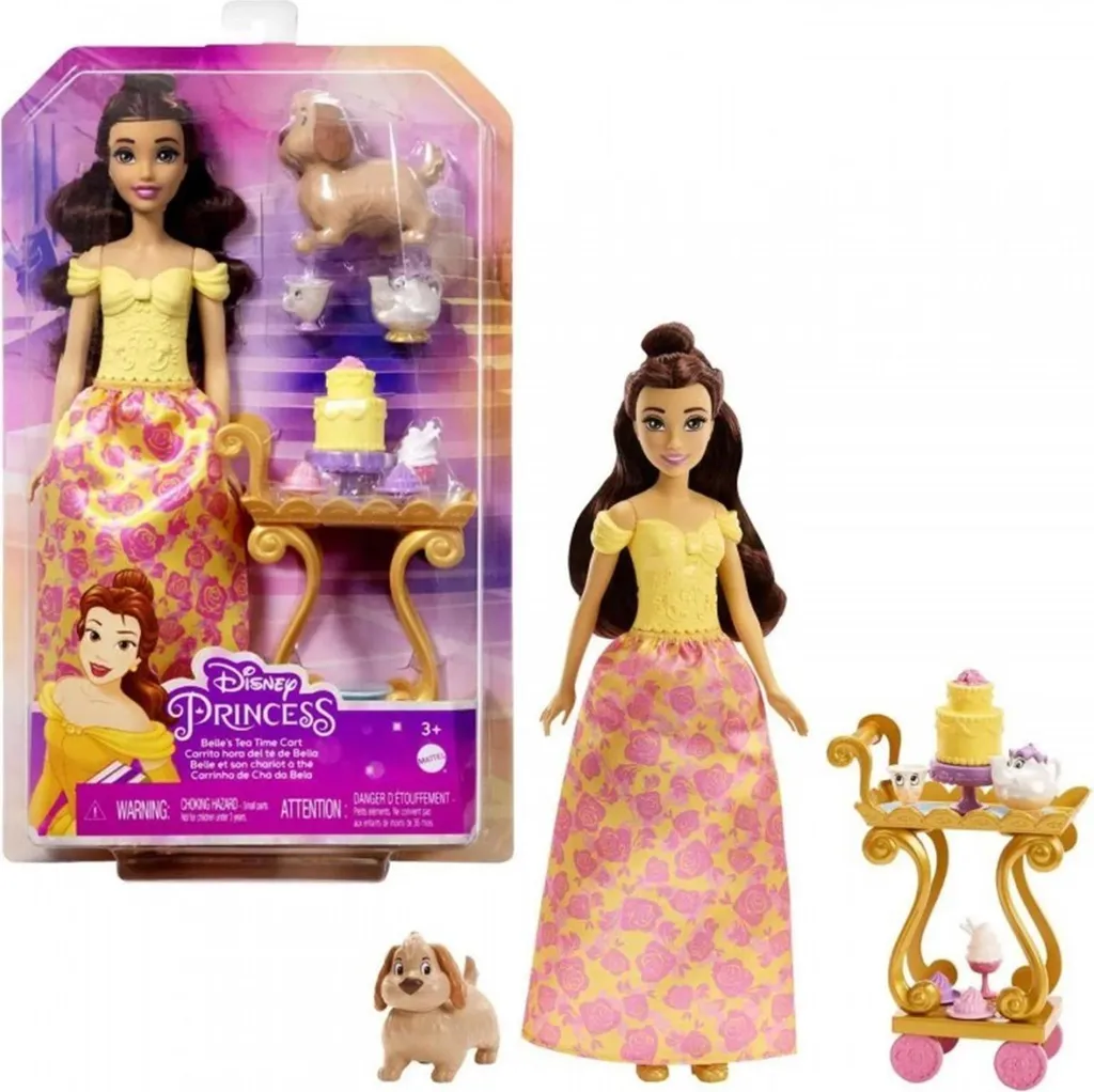 Mattel Disney Belle poupée et chariot à thé HLW19 pour enfant