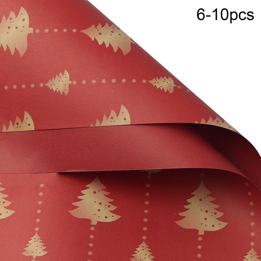 1 Beutel Geschenkpapier mit Weihnachtsmotiven, verdicken dekoratives Kraft-Geschenkpapier mit visuellem Effekt für Zuhause-6