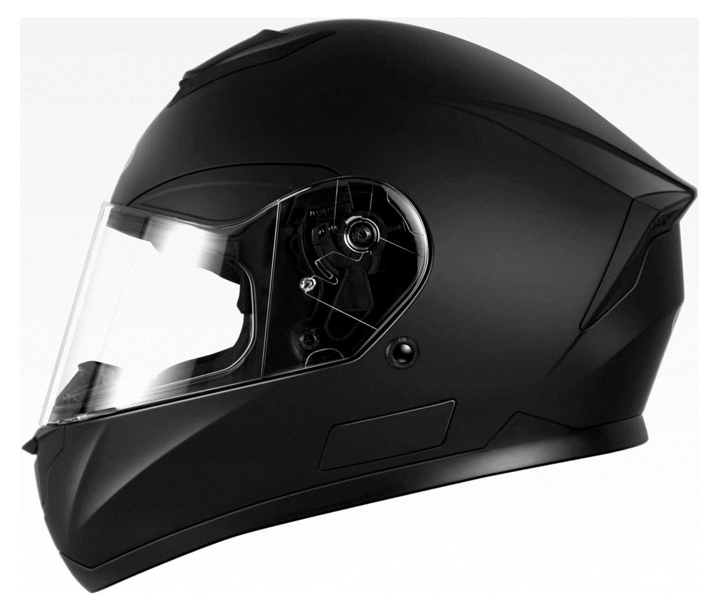 Integralhelm für Motorradfahrer, Rollerfahrer und Erwachsene (Schwarz Matt, M)