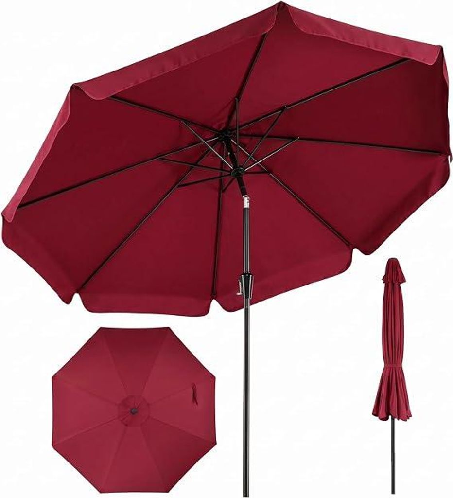 COSTWAY Sonnenschirm 300cm, Gartenschirm mit Volant & Produktbild 