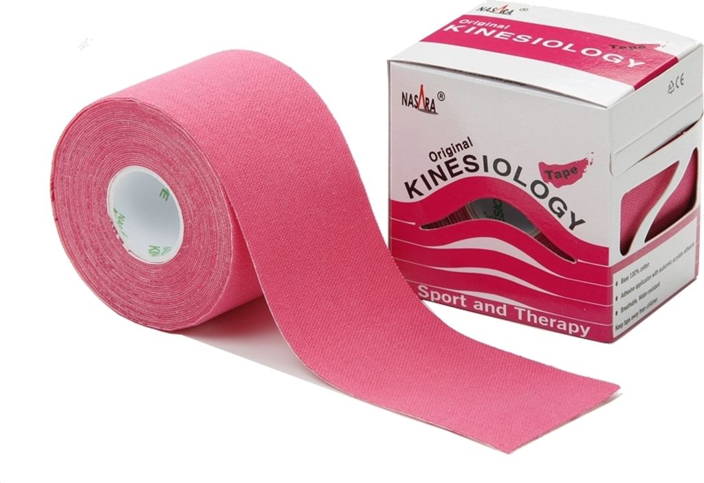 Nasara Kinesiologie Tape 5 cm x 5 m : pink/rot Farbe: pink/rot