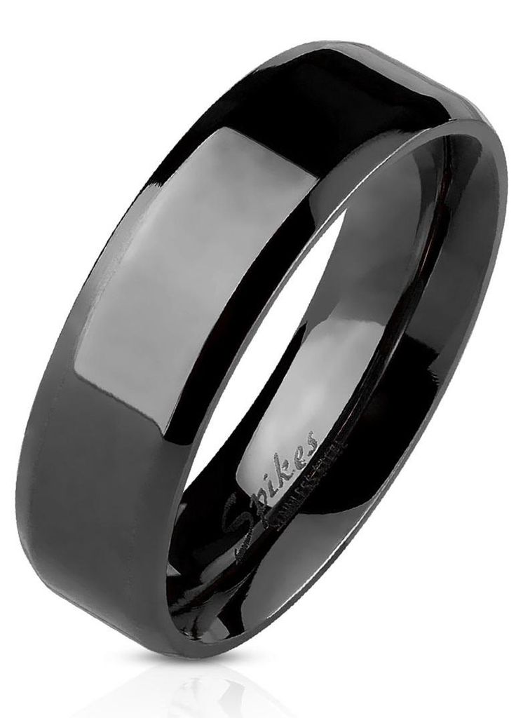 Partnerring schwarz: Edelstahl Ring 70 (22.3 mm Ø)