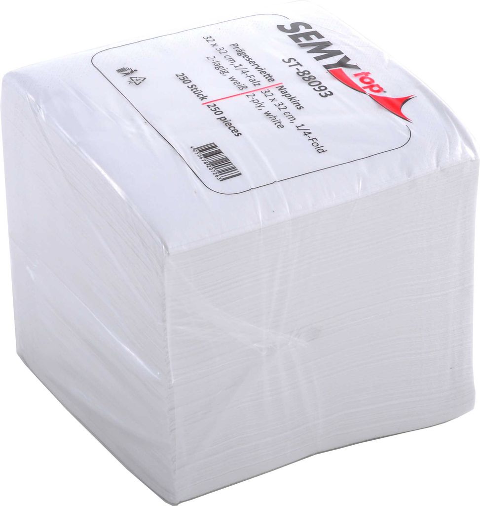 SemyTop Tafelservietten, 2-lagig, hochweiß, ST-88093 Produktbild 