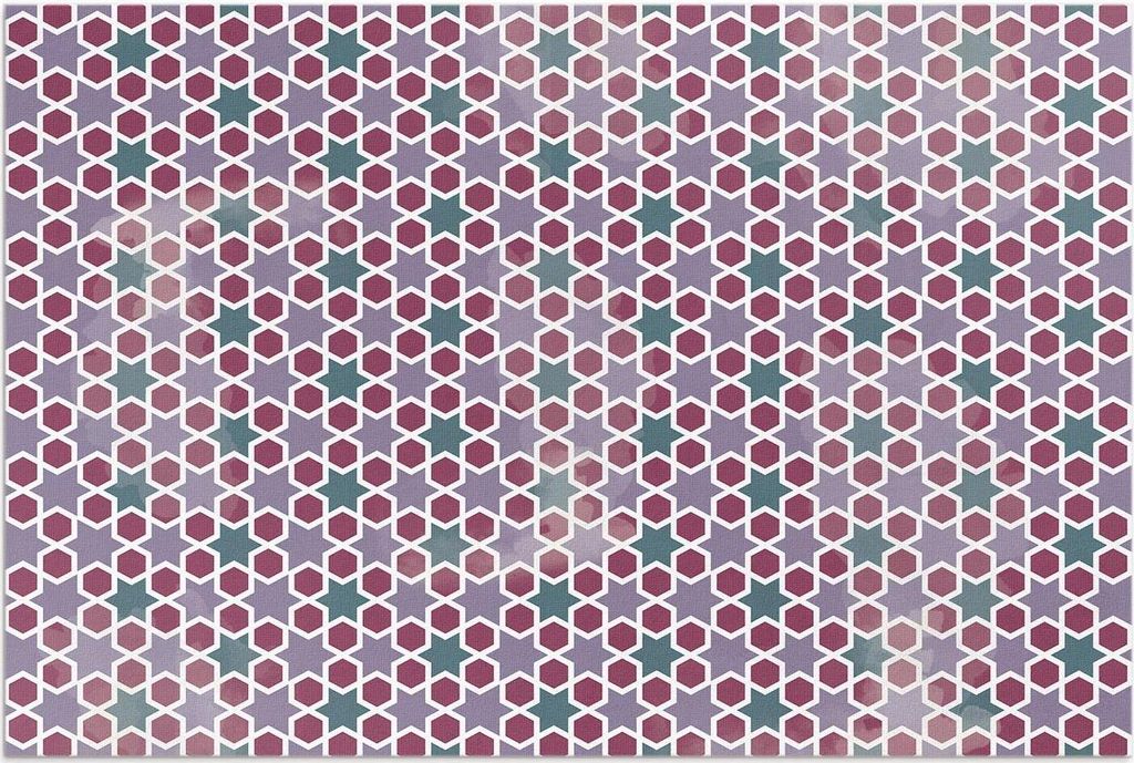 Stern mit Sechseck – Vinylteppich – 150x225 cm – Outdoor Teppich – Terrasse – Wetterfest – Modern