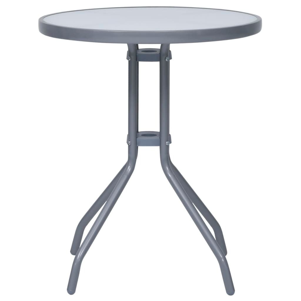 vidaXL Tavolo da giardino grigio chiaro 60 cm acciaio e Immagine del prodotto 