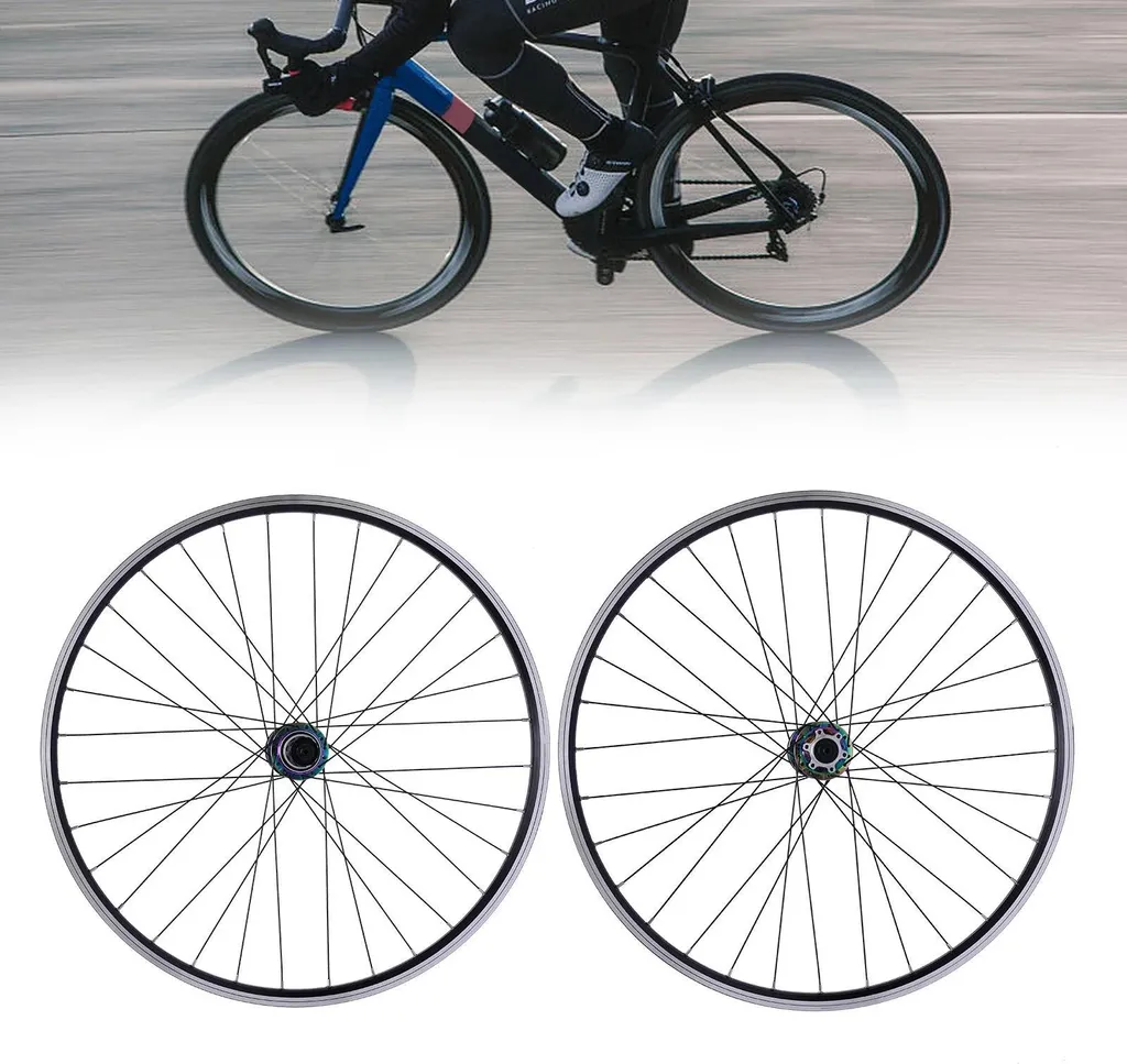 Roues VTT aluminium 74 cm légères et robustes compatible cassette 12V - 4