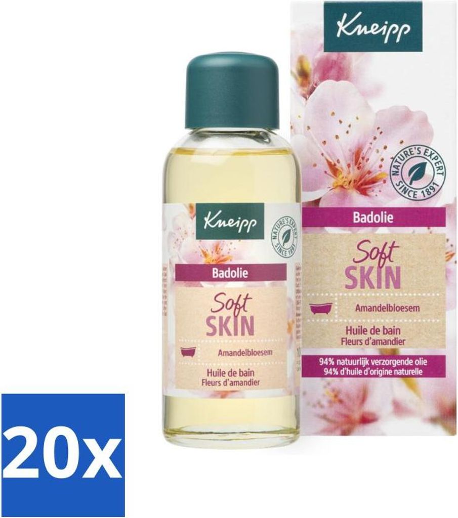 Kneipp - Badeöl - Mandelblüte - Für trockene und empfindliche Haut - 100 ml - Vorteilspack - 20 Stücke