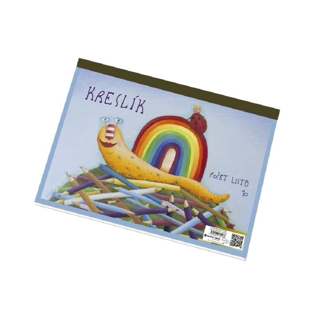 KRESLÍK Skizzenbuch A4, 140 g/m², 10 Blatt, holzfreies Papier, oben geleimt, für trockene Zeichentechniken