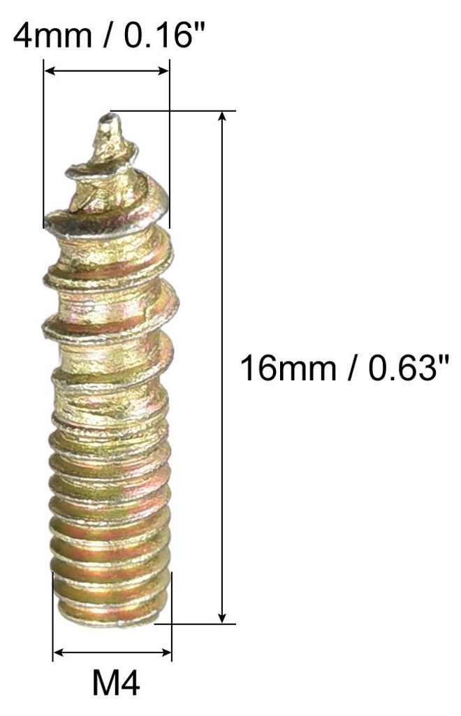 24 Stš¹ck M4 x 16 mm Stockschrauben doppelseitige Gewindestiftschrauben zum Verbinden von Holzm?beln
