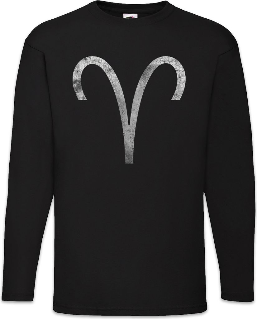 Urban Backwoods Zodiac Sign Aries, Langarm T-Shirt, Farbe: Schwarz, Größe: S