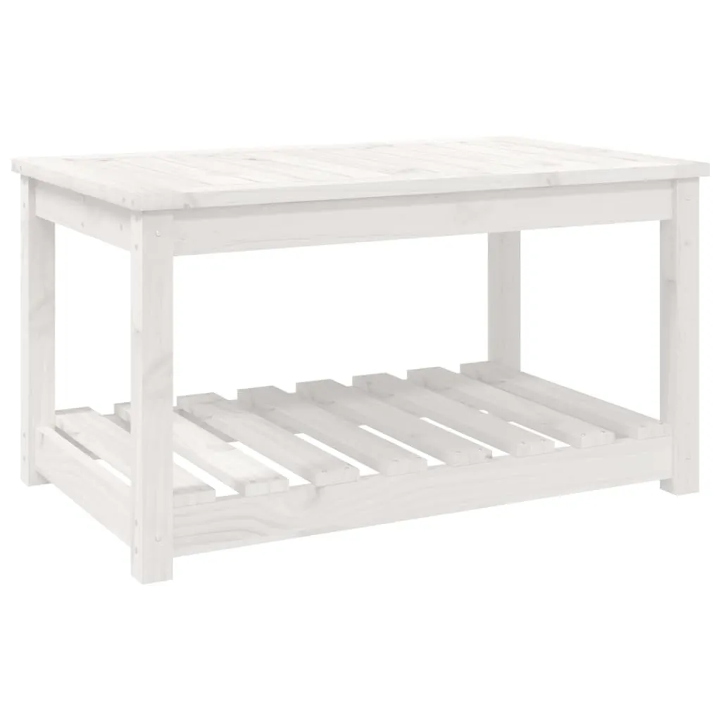 SYFAX™ Tavolo da Giardino Bianco 82,5x50,5x45 cm Legno Massello Pino