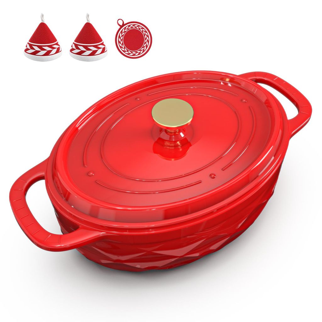 Casserole en fonte (7,1 litres), forme ovale, incluant des Image du produit 