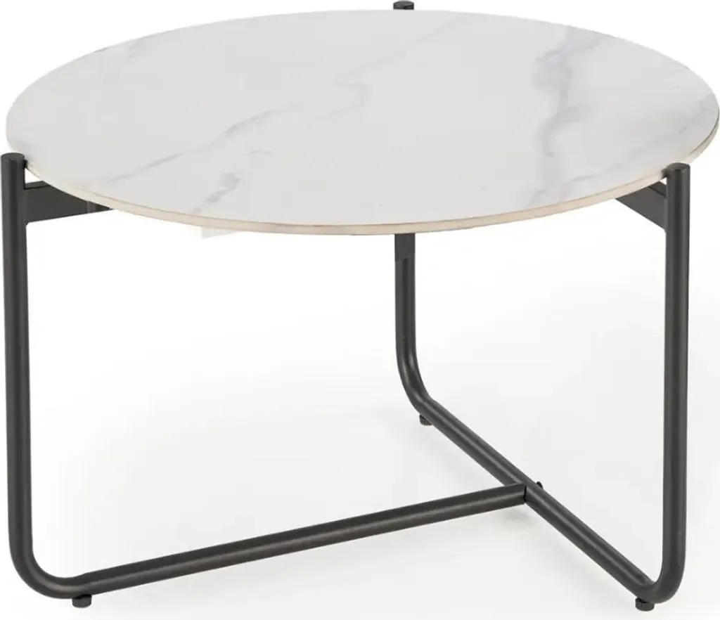 Table de salon ACUNA en marbre blanc véritable et structure moderne - 6