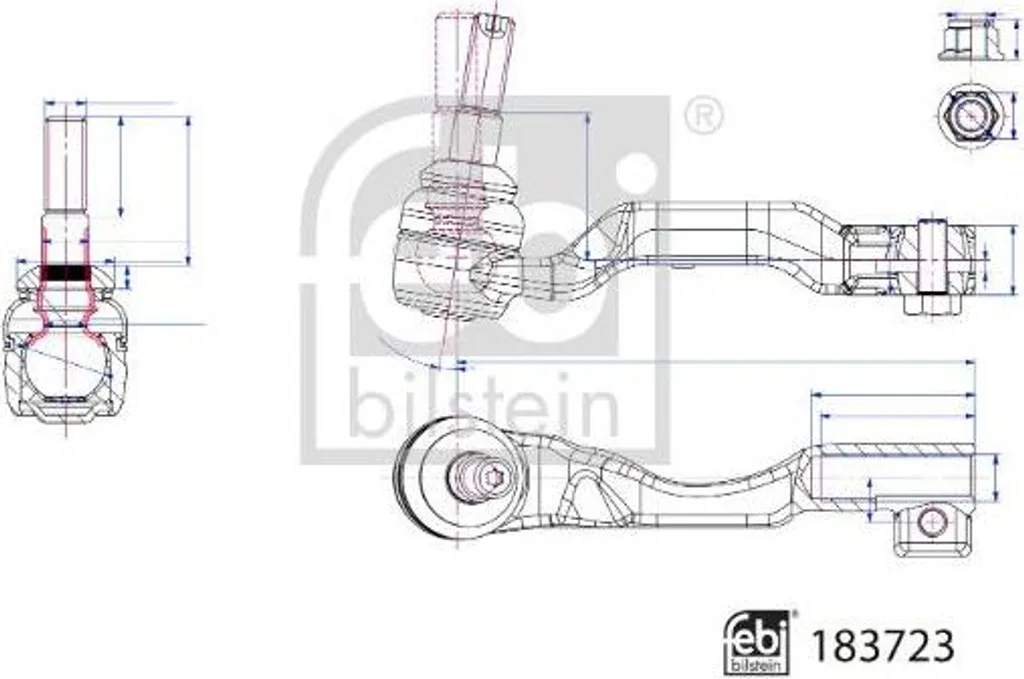 Rotule de direction renforcée FEBI 183723 compatible BMW X5 X6 X7 OE 32106887405