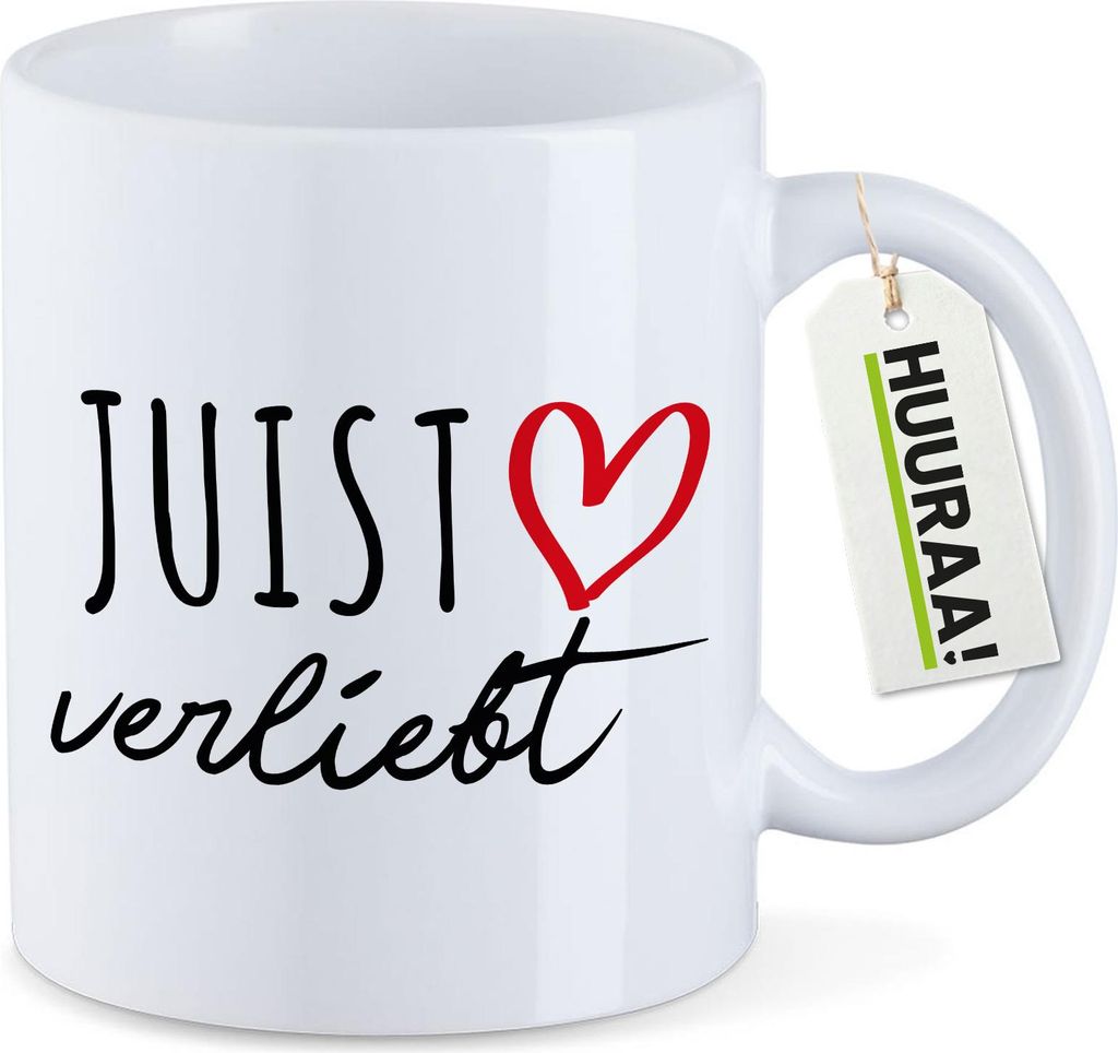 Huuraa Kaffeetasse Juist verliebt 330ml Weiß Keramik Produktbild 