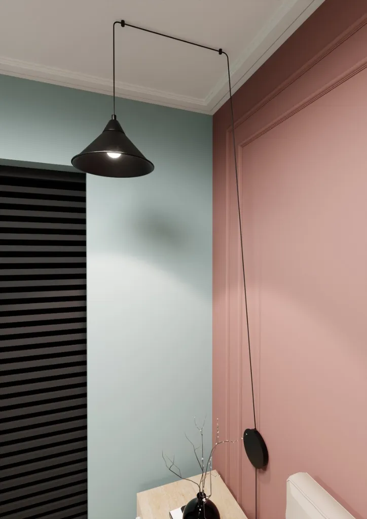 Luminaire Suspendu Noir ABRAMO 1 E27 : Solution Éclairage Chic et Durable