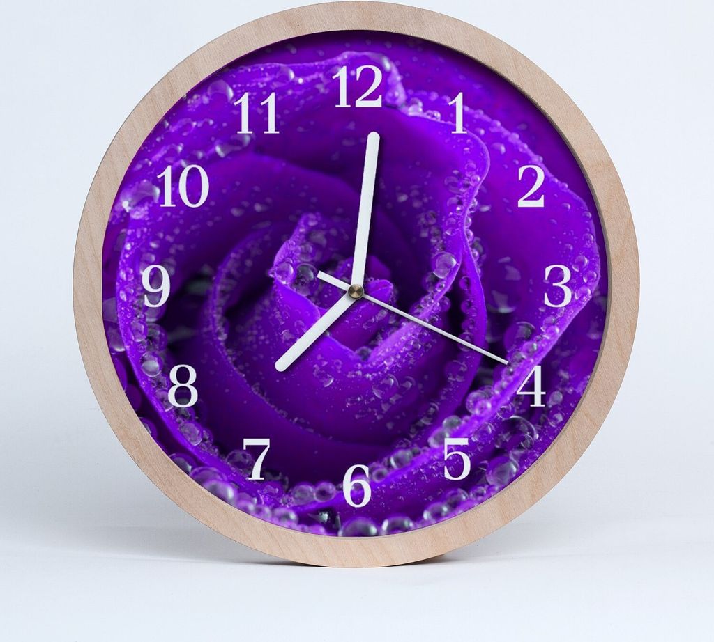 Holzuhr 20fi cm wanduhr - Rose Blumen