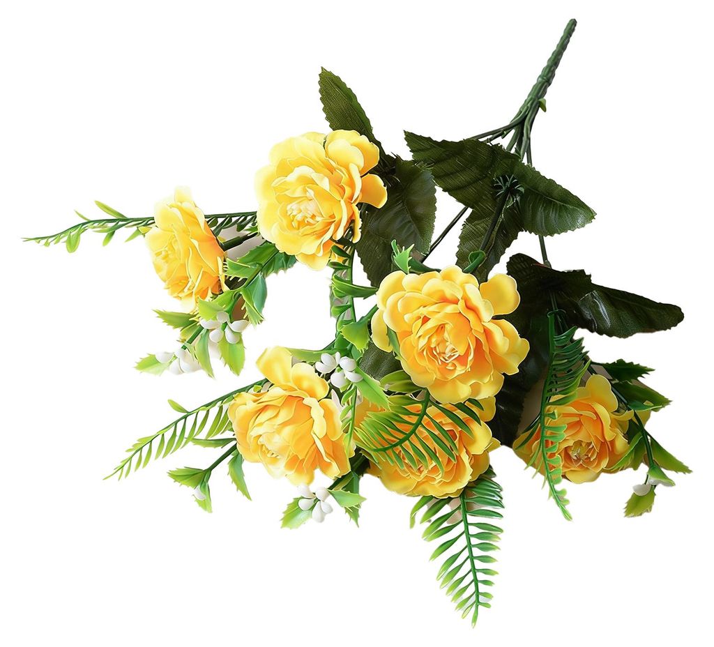 Künstlicher Chrysanthemenstrauß aus Seide mit 6 Blütenköpfen, künstliche Blumenarrangements für Frühlingsdekorationen zu Hause, Hochzeiten u...