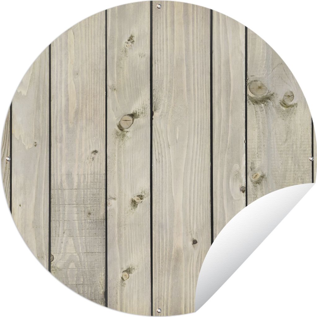 MuchoWow Gartenposter Outdoor-Poster Rund Natürlich - Holz - Design Ø 90 cm Gartendeko Rundes Poster draußen