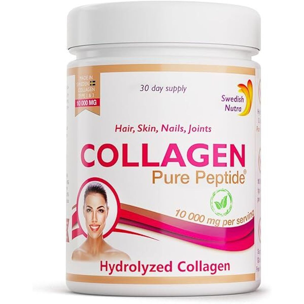 Swedish Nutra Collagen Powder – Hair, Skin, Nails, Joints – Kollagenpulver mit Rind – für Schönheit & Beweglichkeit – mit Rind - 500 ml