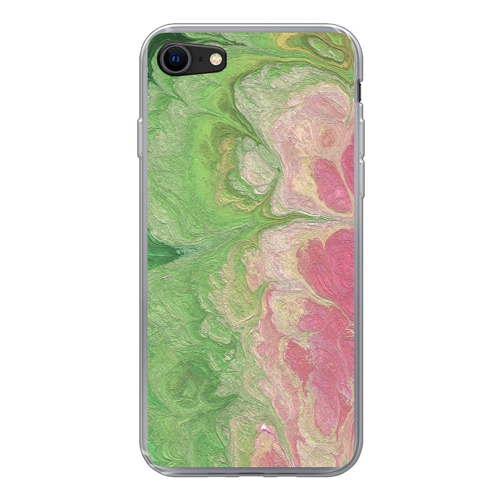 MuchoWow Handyhülle Schutzhülle Hülle für iPhone 8 Farbe - Kunst - Psychedelisch Silikon Softcase Handy Hülle - Schutzhaube