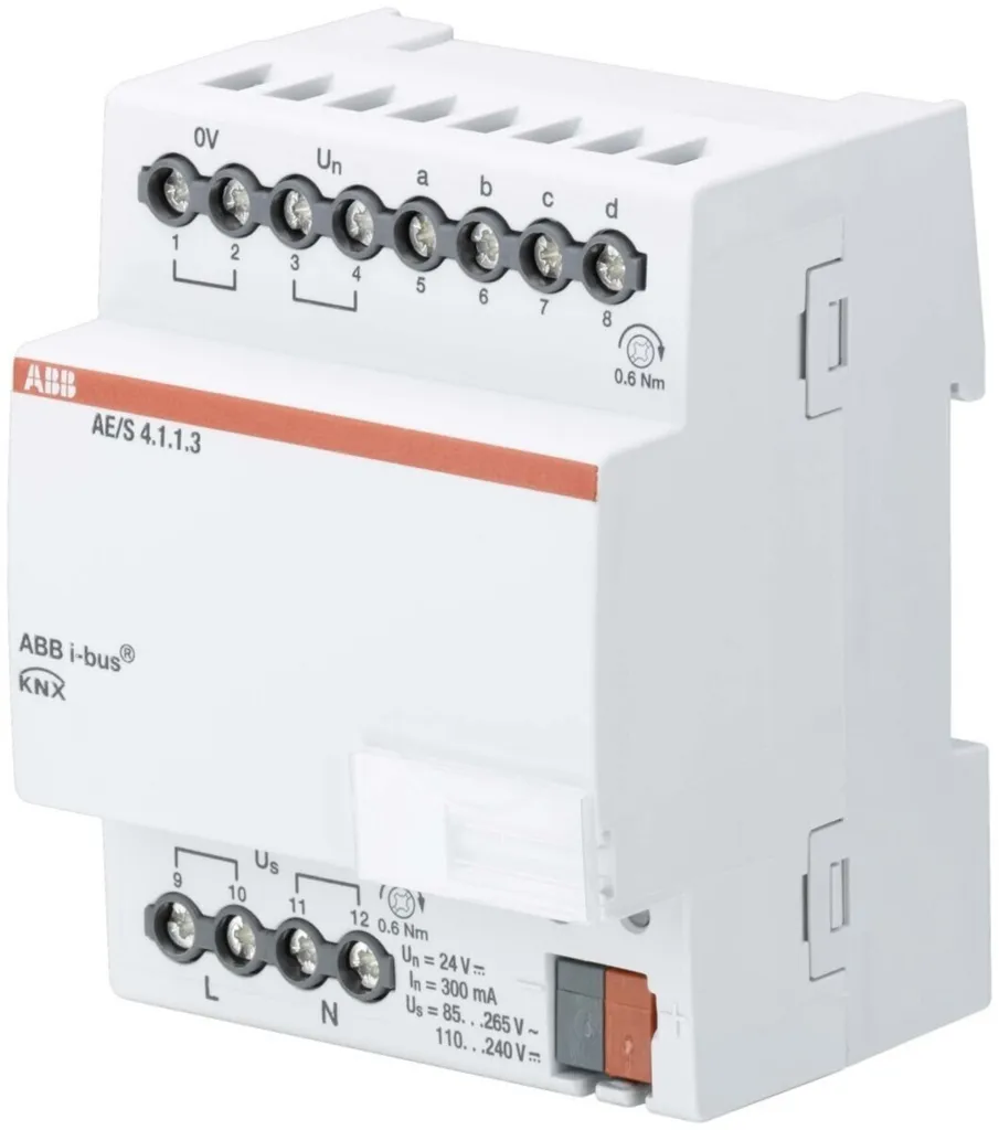 Module d'Entrée Analogique KNX 4 Voies ABB AE/S 4.1.1.3 pour Rail DIN