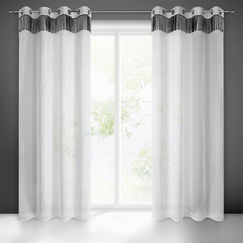 Gardine JASPER weiß 140x250 cm  Ösen Ösenvorhang Produktbild 