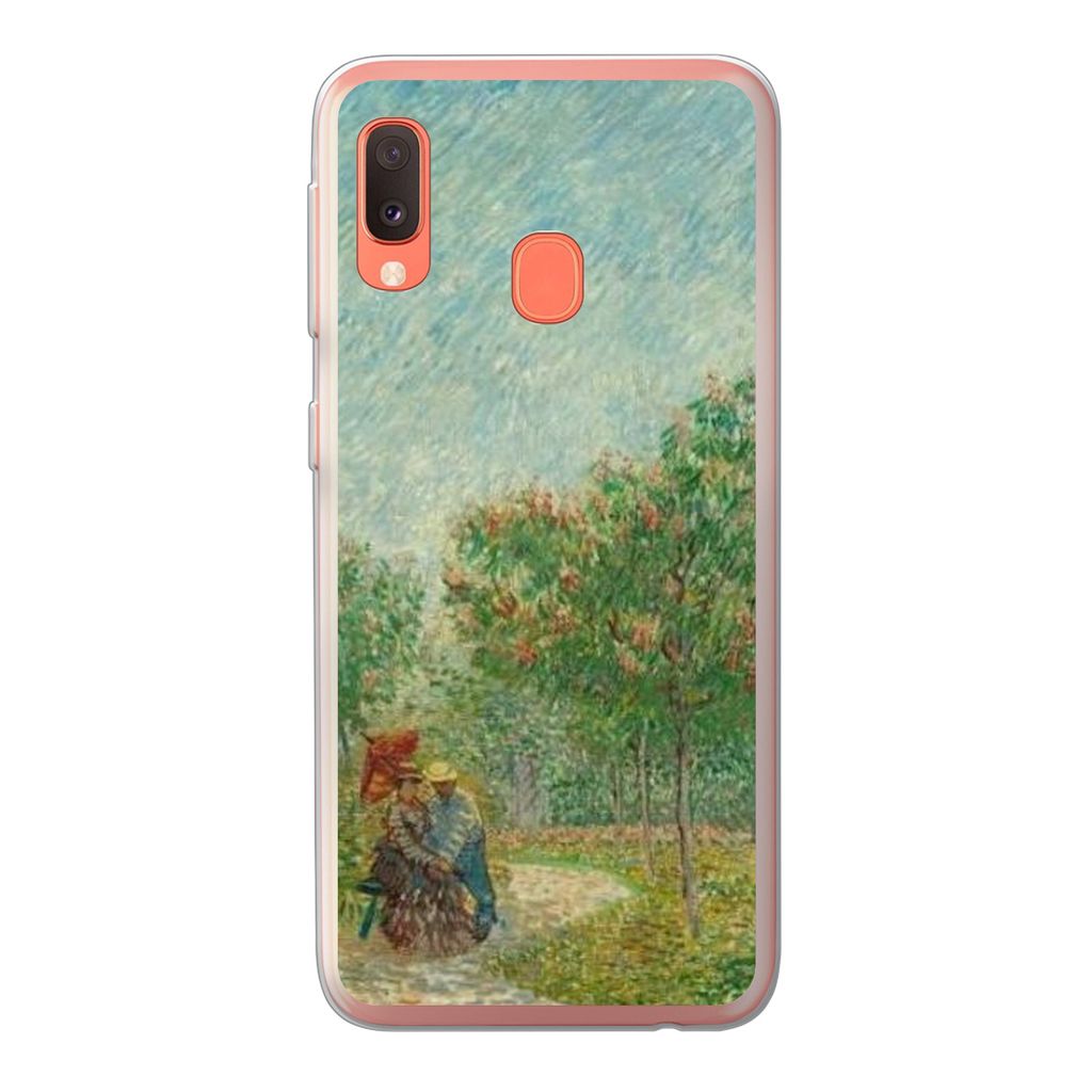 MuchoWow Handyhülle Schutzhülle Hülle für Samsung Galaxy A20e Garten mit Liebenden - Vincent van Gogh Silikon Softcase Handy Hülle - Abdeckung