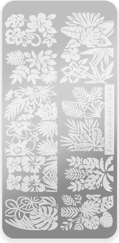 Offerta Finger Angel V28 Piastra Stencil per Unghie in Acciaio