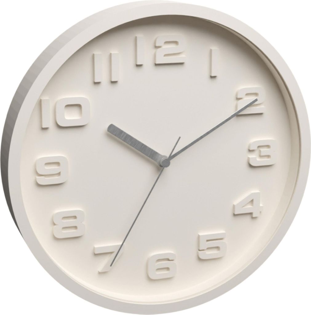 Wanduhr Beige 30 cm mit großen Zahlen – geräuscharmes Produktbild 