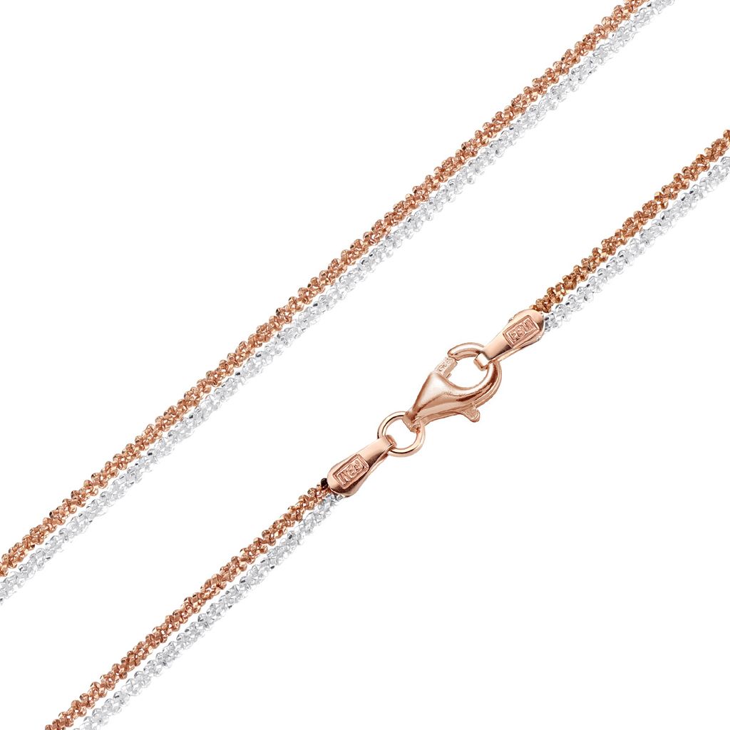 MATERIA Criss Cross Kette Damen Silber 925 bicolor - Produktbild 