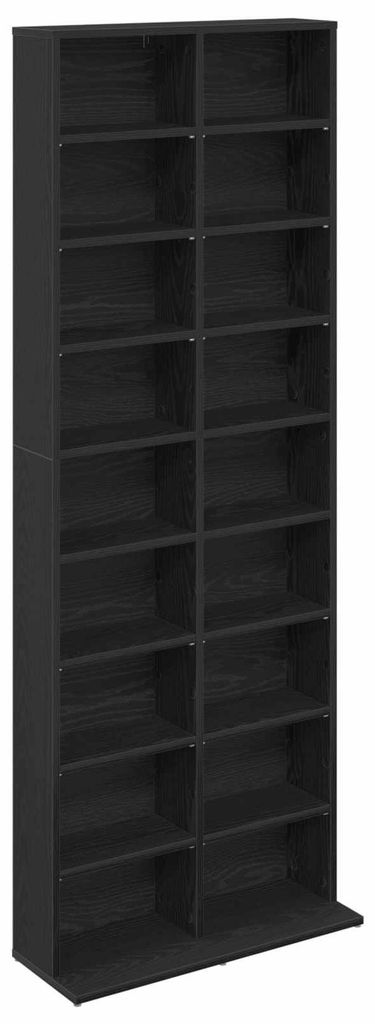 vidaXL CD Regal Schwarze Eiche 65 x 23,5 x 175 cm Produktbild 